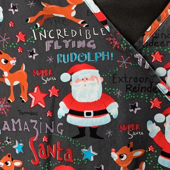 Rudolph the red nose reindeer scrub top
size M - Picture 2 of 8